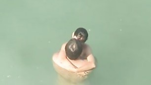 Voyeur caught sex in the water