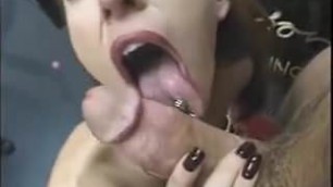 hot tongue piercing blowjob