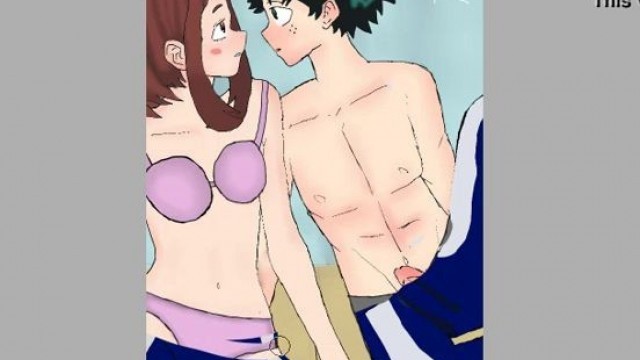 Ochaco Uraraka and Midoriya Izuku - Fanart ( My Hero Academia )