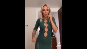 Hot Blonde Shaking Ass in Tiny Dress